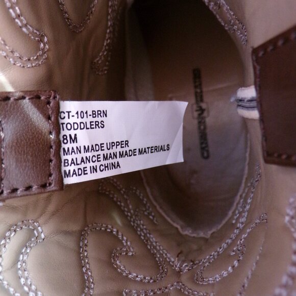Toddler Cowboy Cowgirl Stitched Embroidered Western Boots NWT Canyon Trails - Picture 7 of 7